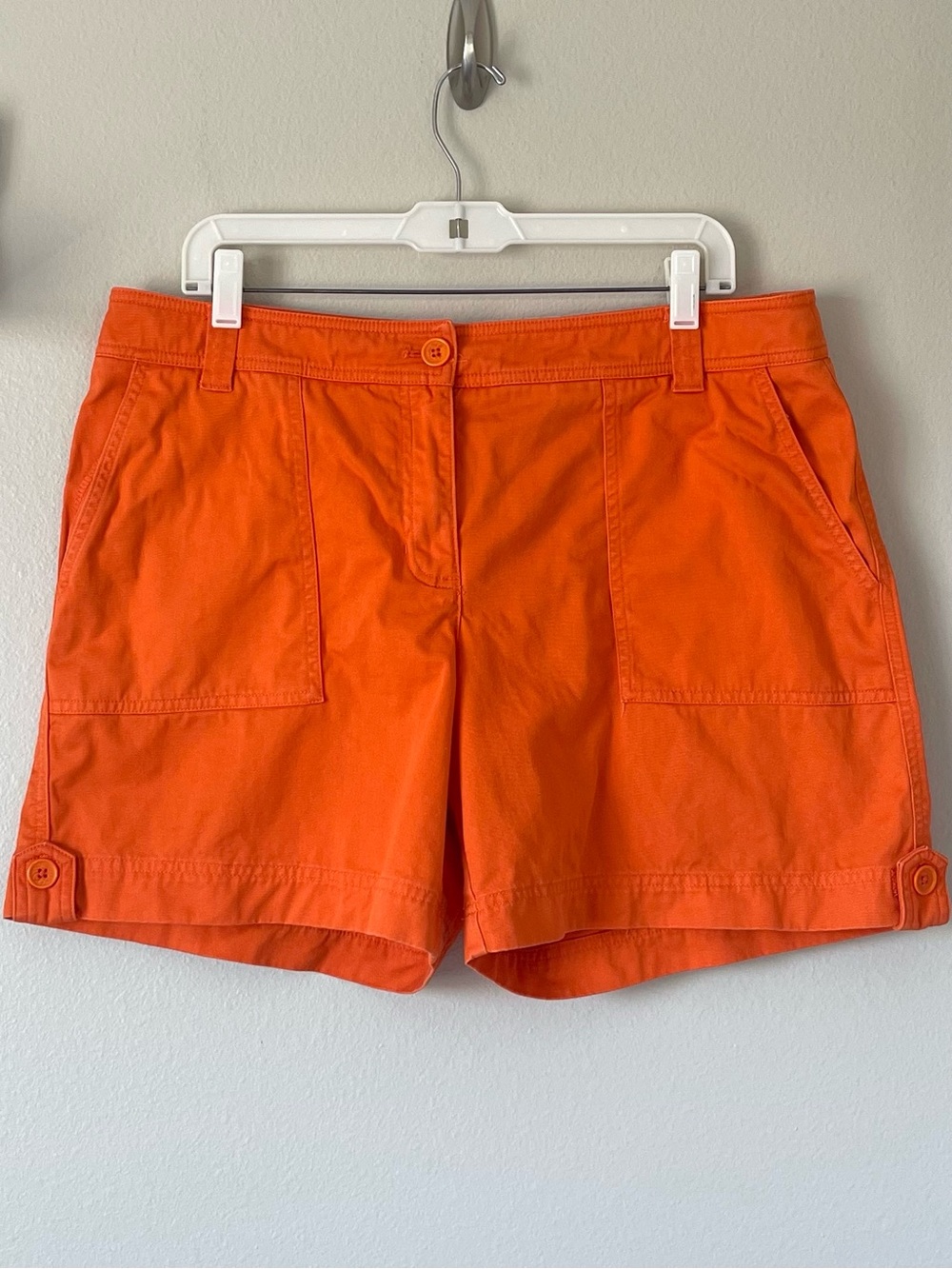 Jones New York Chino Shorts - Tangerine Orange - Size 14